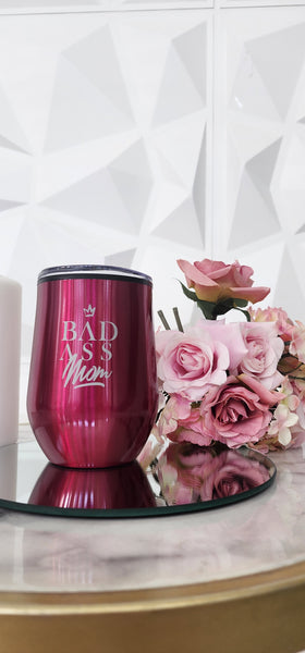 Coquette Wine/coffee tumbler with lid – Badass Mom