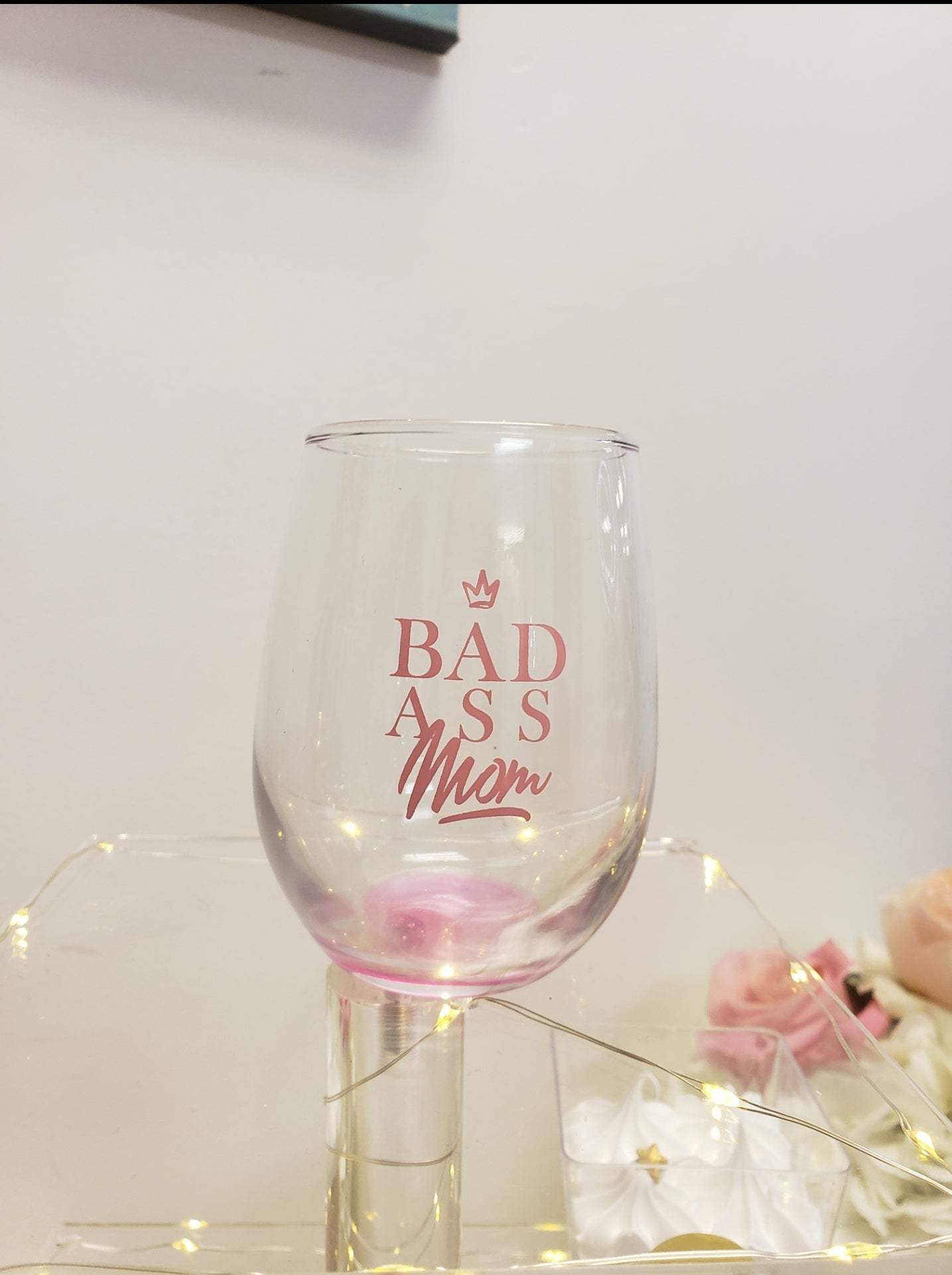 Badassmom wine glass